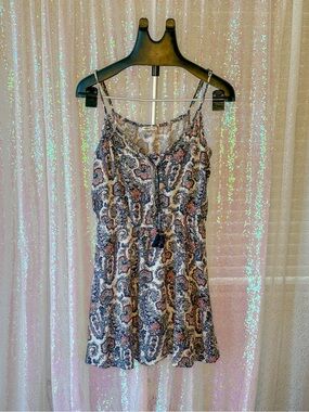American Eagle Outfitters Paisley Print Dress in Navy, Coral & White